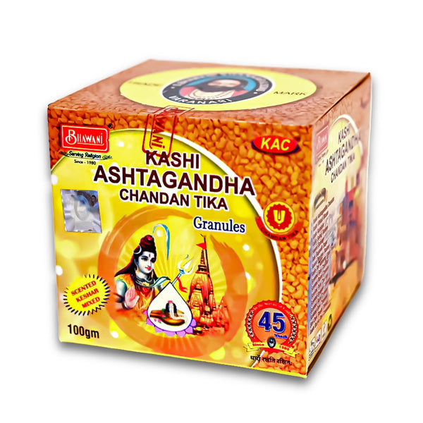 Bhawani Serving Religion Kashi Ashtagandha Chadan Tika - Original Ashtagandha Chandan Granules with Beautiful Fragrance, 100gm | (Pack of 12)